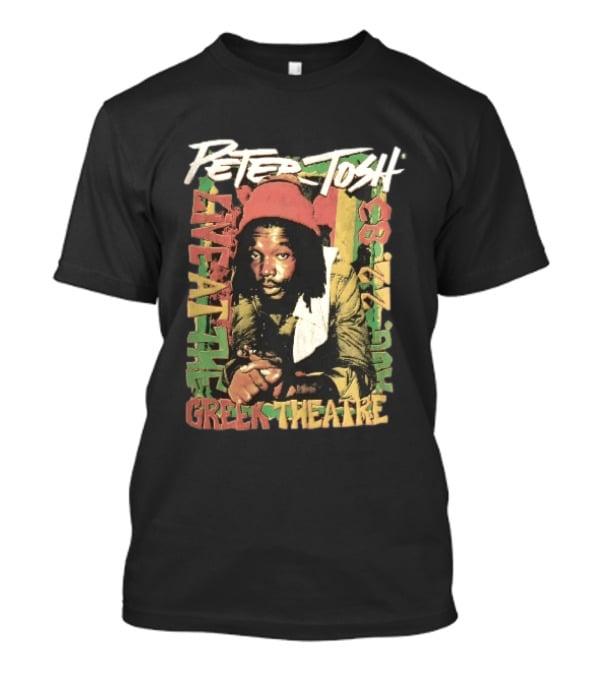 Peter Tosh Live At The Greek Theatre Aug 22 83 Rastafarian Dreadlocked Musician T-Shirt