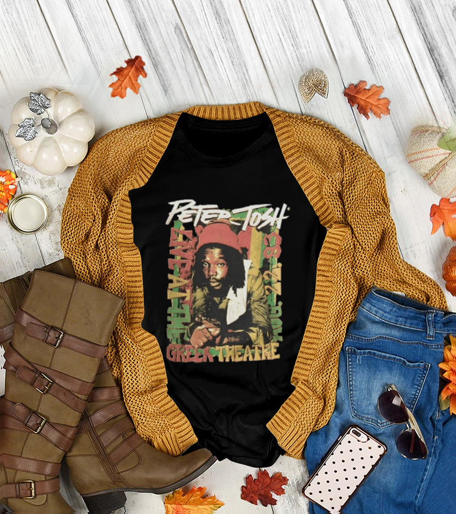 Peter Tosh Live At The Greek Theatre Aug 22 83 Rastafarian Dreadlocked Musician T-Shirt