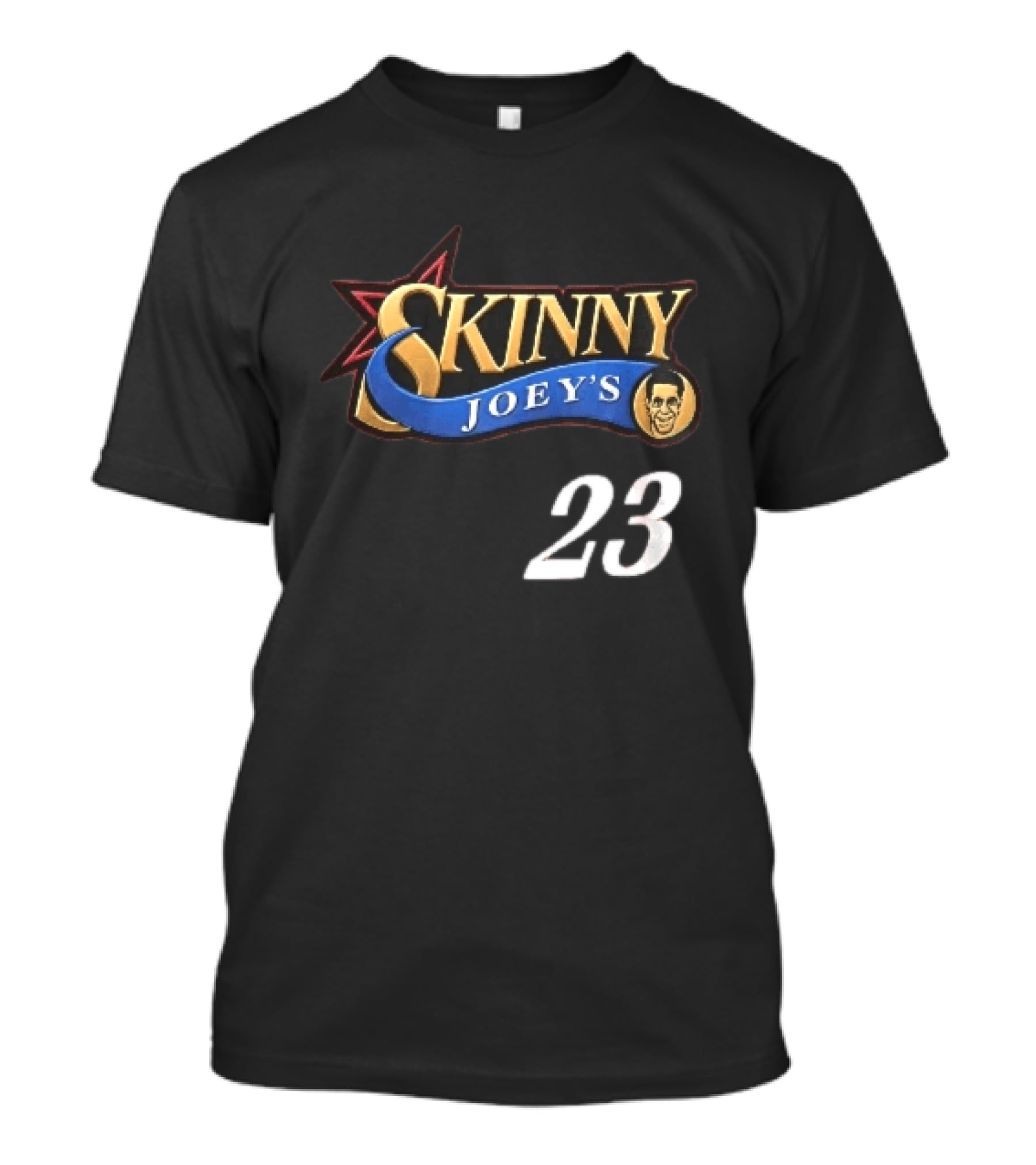 Philadelphia 76ers Skinny Joey's 23 Red Star Blue Ribbon Caricature T-Shirt