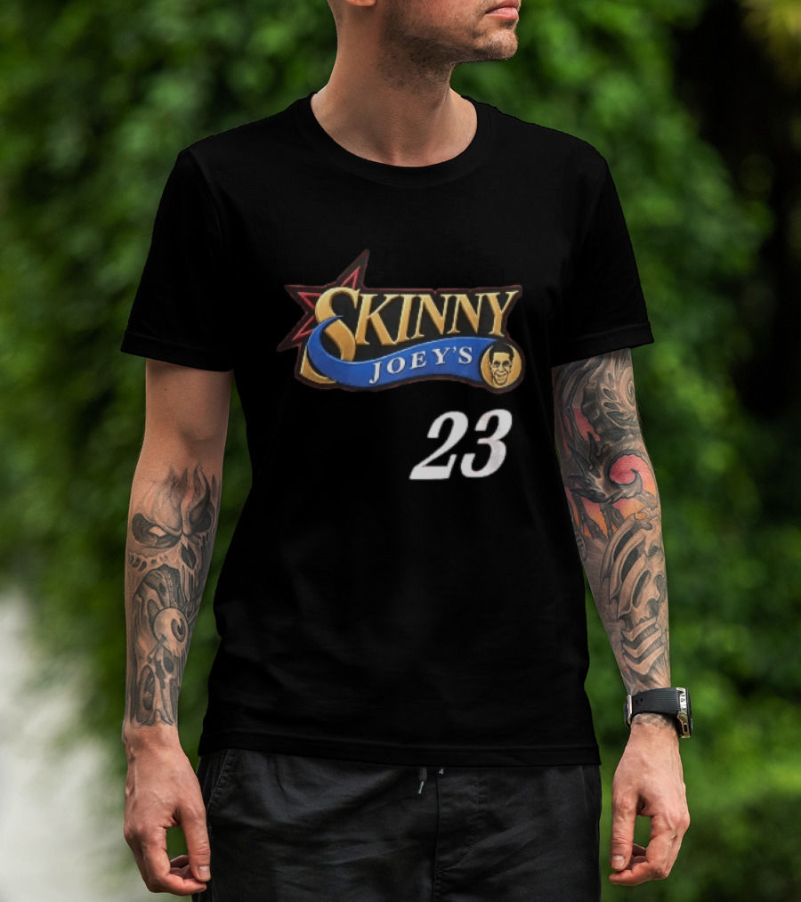 Philadelphia 76ers Skinny Joey's 23 Red Star Blue Ribbon Caricature T-Shirt