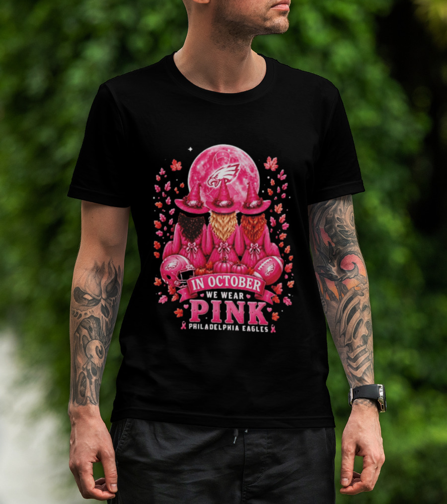 Philadelphia Eagles In October We Wear Pink Witches 2026 T-Shirt