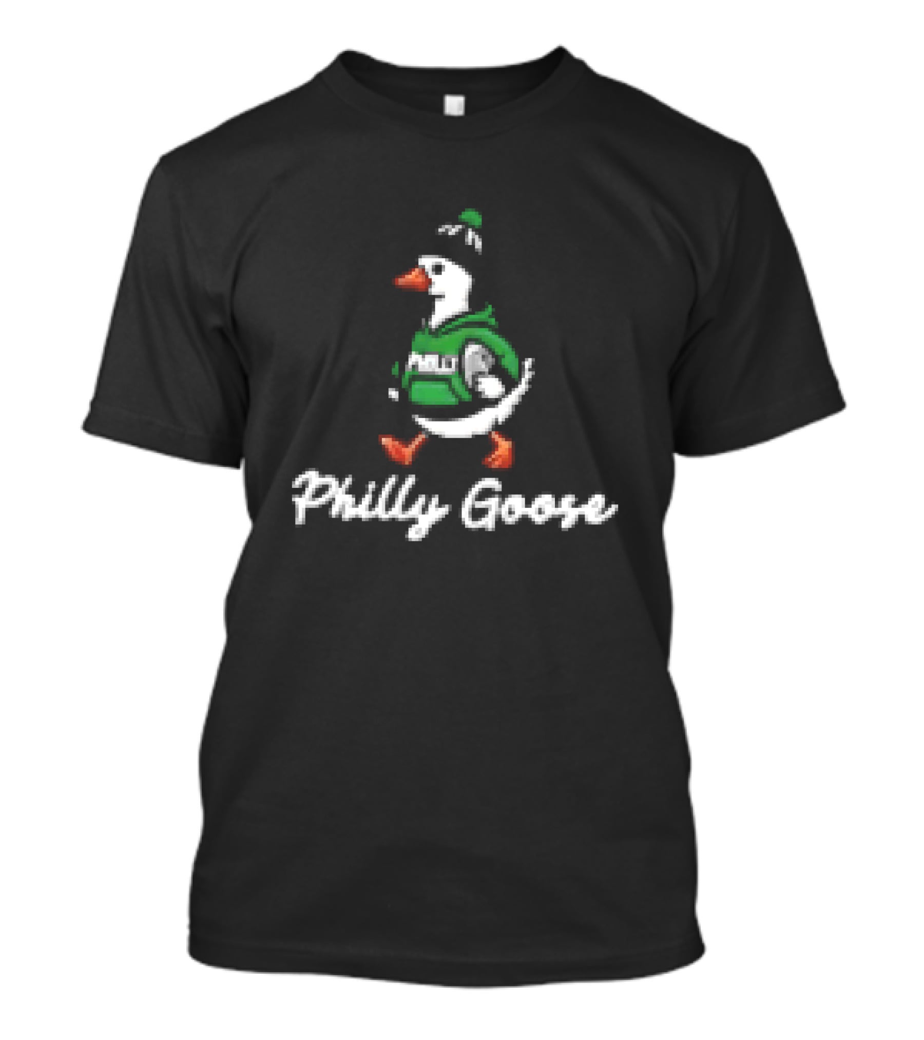 Philly Goose Cartoon In Green Football Hat T-Shirt