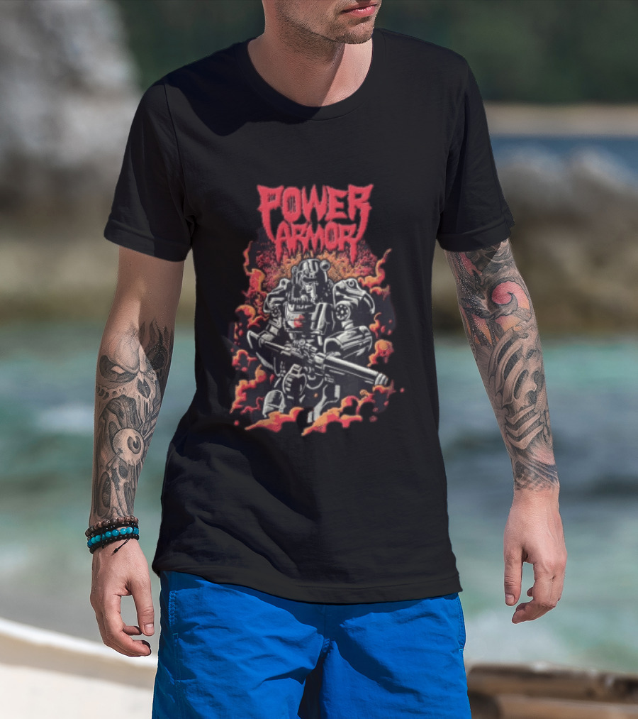 Power Armor Radioactive Fallout Gamer T-Shirt