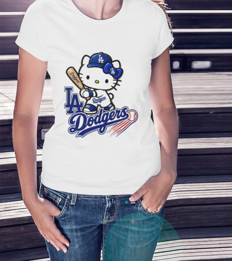Hello Kitty Los Angeles Dodgers 2026 MLB Baseball Collaboration T-Shirt