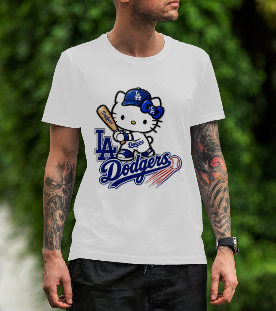Hello Kitty Los Angeles Dodgers 2026 MLB Baseball Collaboration T-Shirt
