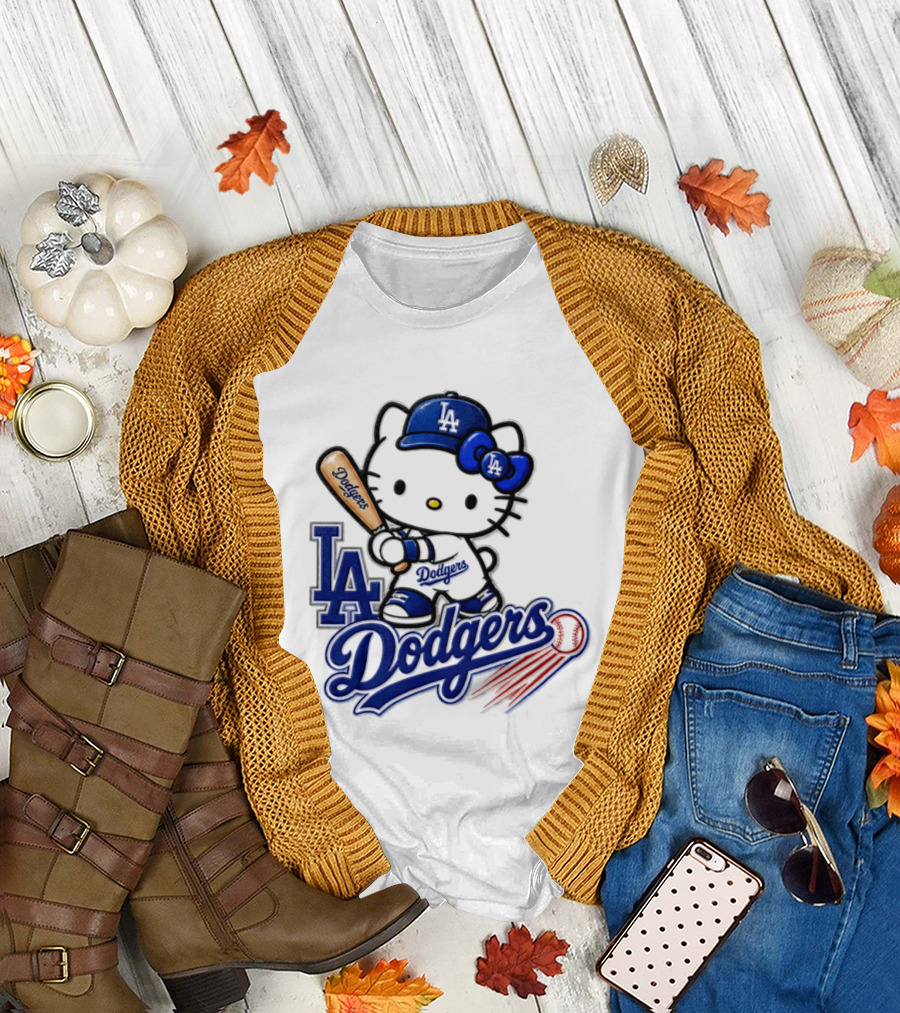 Hello Kitty Los Angeles Dodgers 2026 MLB Baseball Collaboration T-Shirt