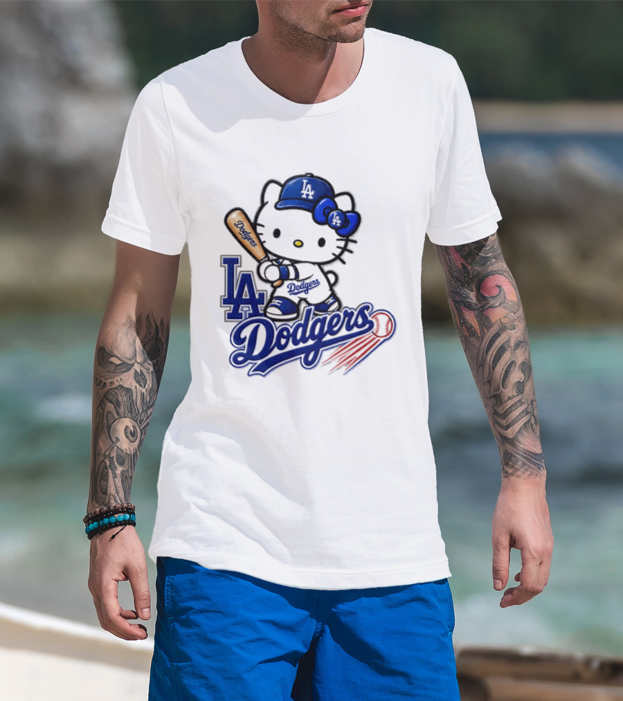 Hello Kitty Los Angeles Dodgers 2026 MLB Baseball Collaboration T-Shirt