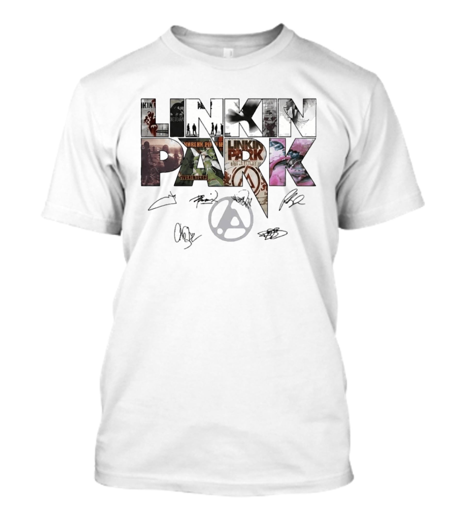 Linkin Park Album Art Collage Signatures T-Shirt