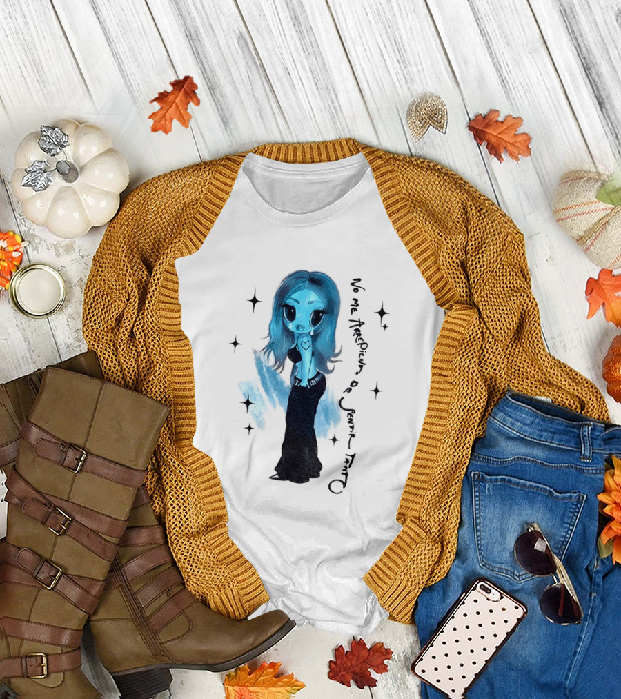 Karol G No Me Arrepiento De Sentir Tanto Blue Cartoon T-Shirt
