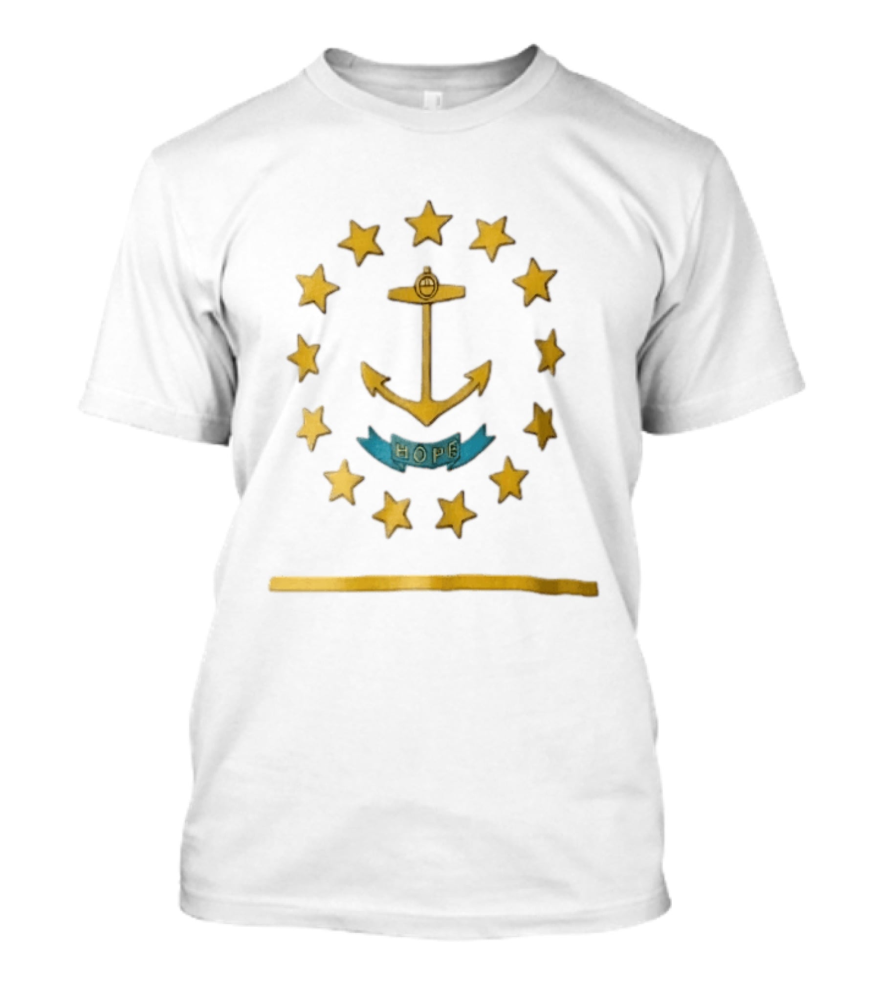 Rhode Island Hope Anchor With Stars T-Shirt