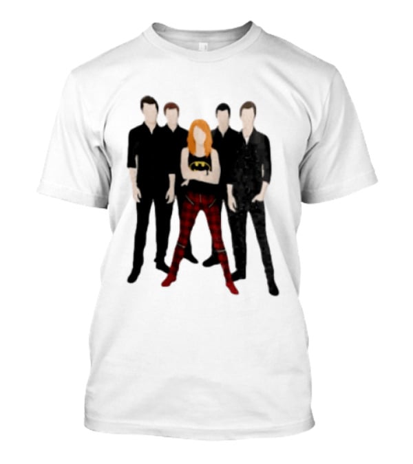 Vector Alternative Rock Band With Bat Symbol And Checkered Pants T-Shirt