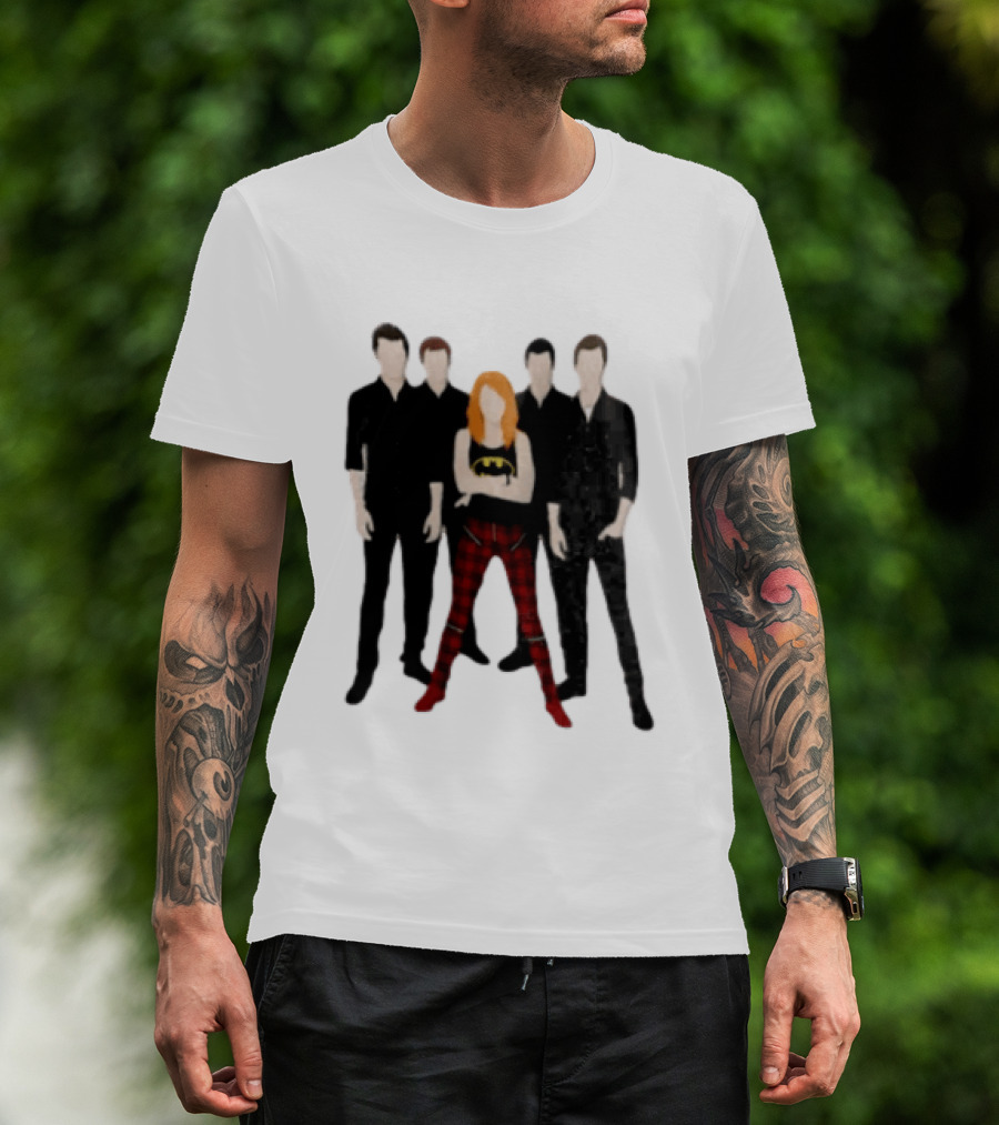 Vector Alternative Rock Band With Bat Symbol And Checkered Pants T-Shirt