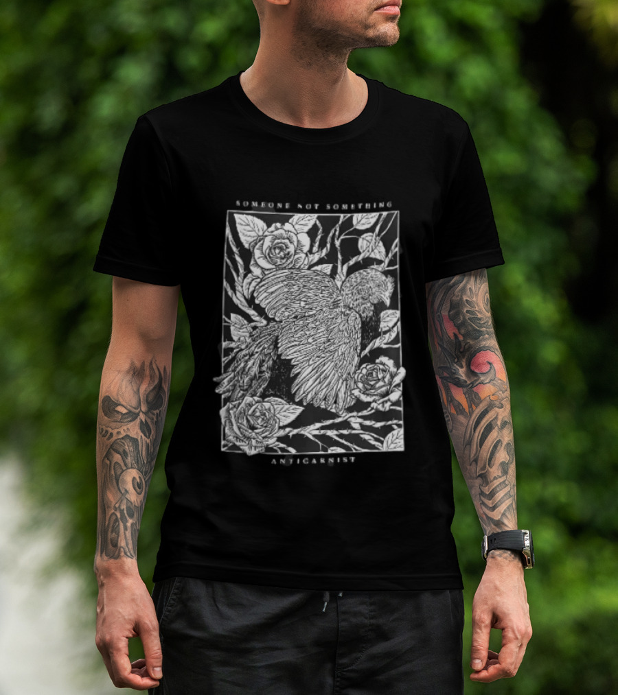 Anticarnist Someone Not Something Chicken Hen Roses Thorny Vines T-Shirt