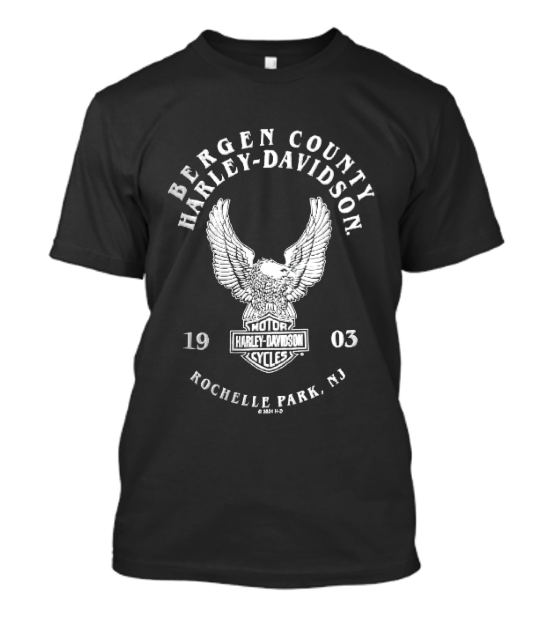Bergen County Harley Davidson Motor Cycles Eagle Wings Rochelle Park NJ 1903 T-Shirt