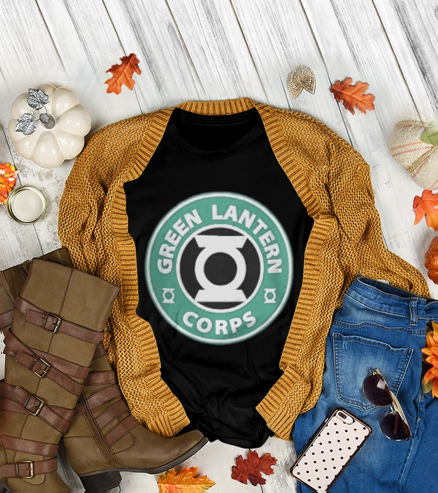 Green Lantern Corps Circular Coffee Power Ring T-Shirt
