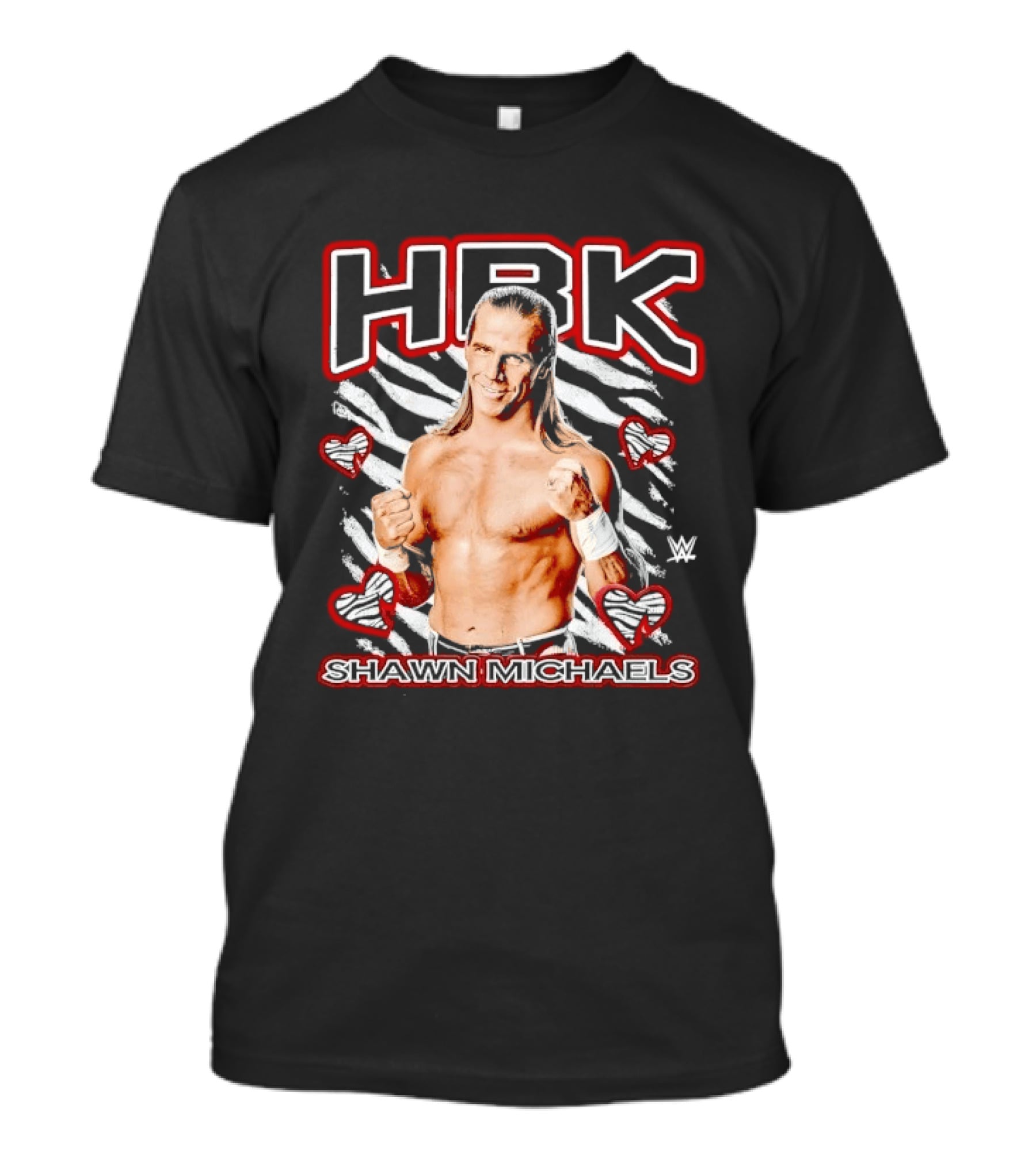 HBK Shawn Michaels Zebra Heart Hearts And Stripes T-Shirt