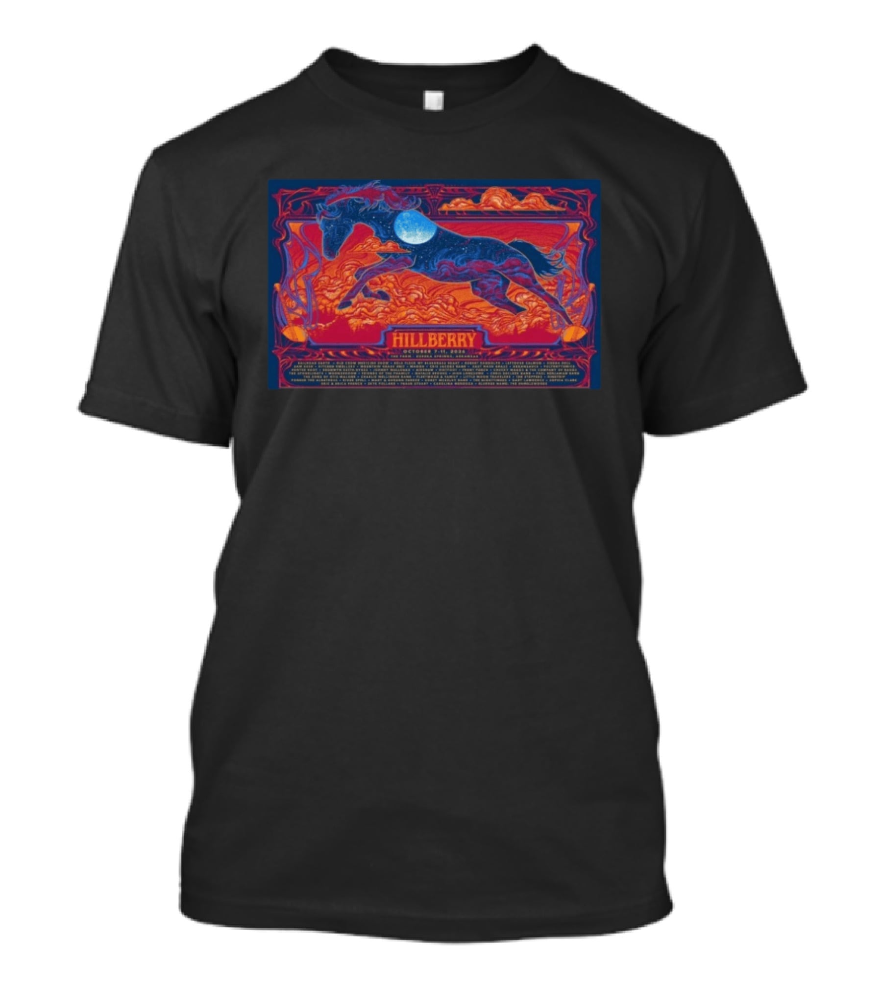 Hillberry October 7 11 2026 Harvest Moon Festival Concert Majestic Horse Celestial Landscape T-Shirt