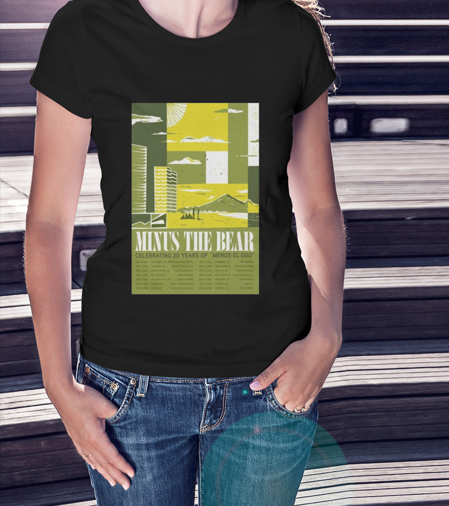 Minus The Bear Celebrating 20 Years Of Menos El Oso 2026 US Tour Dates T-Shirt
