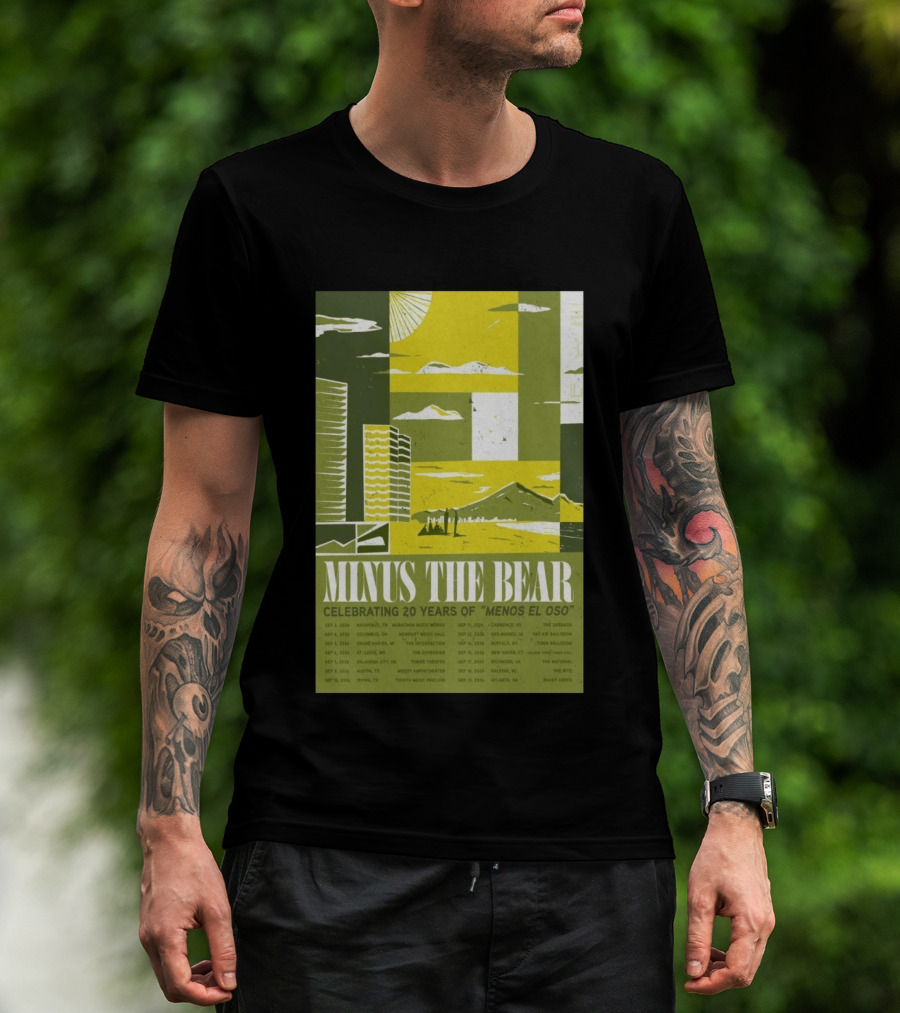 Minus The Bear Celebrating 20 Years Of Menos El Oso 2026 US Tour Dates T-Shirt