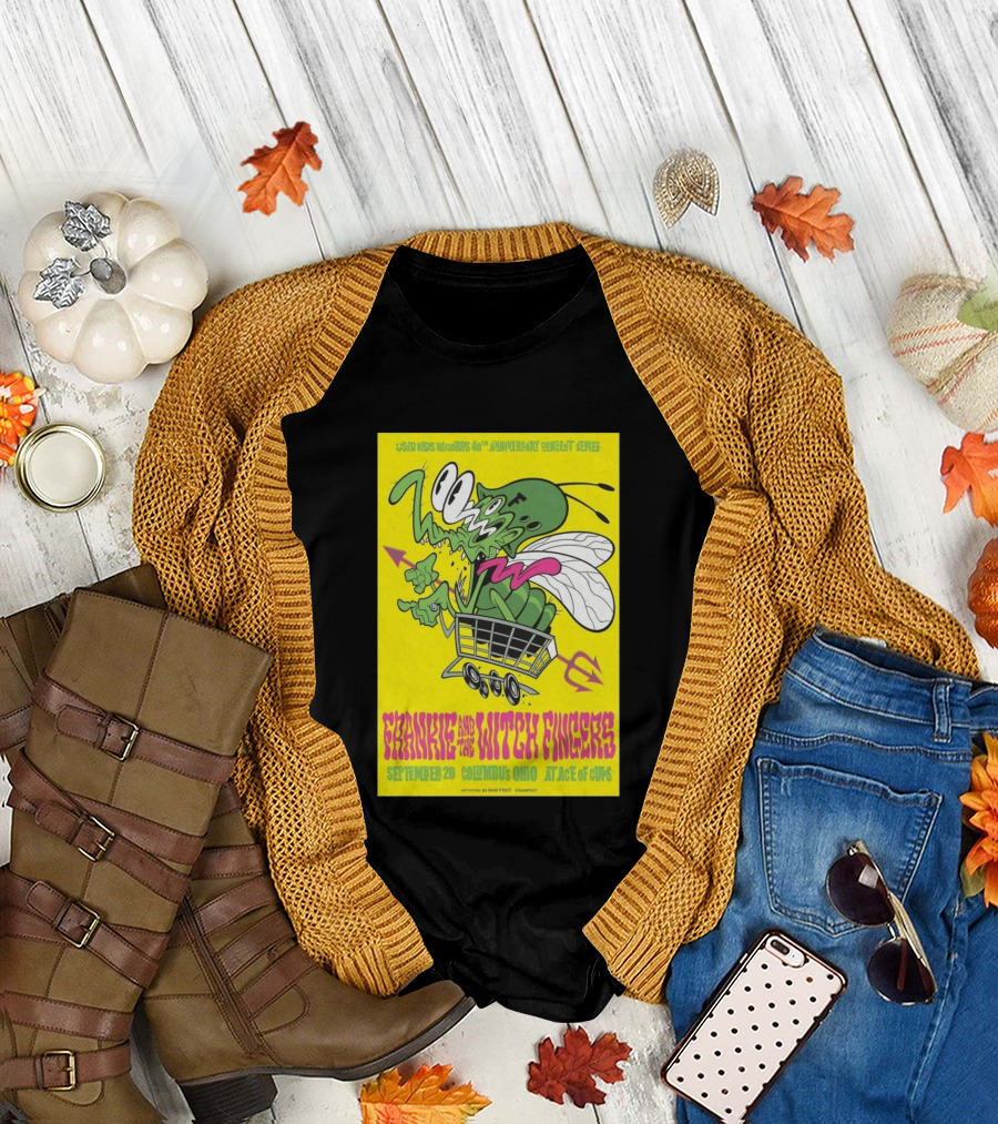 Used Kids Records 40th Anniversary Concert Series Frankie And The Witch Fingers September 20 Columbus Ohio At Ace Of Cups Artwork By Sam Fout T-Shirt
