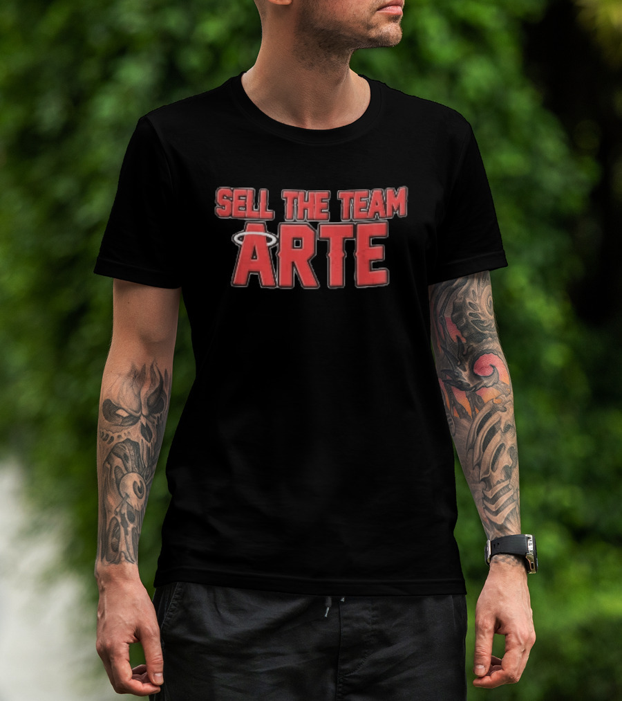 Sell The Team Arte Los Angeles Angels MLB Red Block Halo T-Shirt