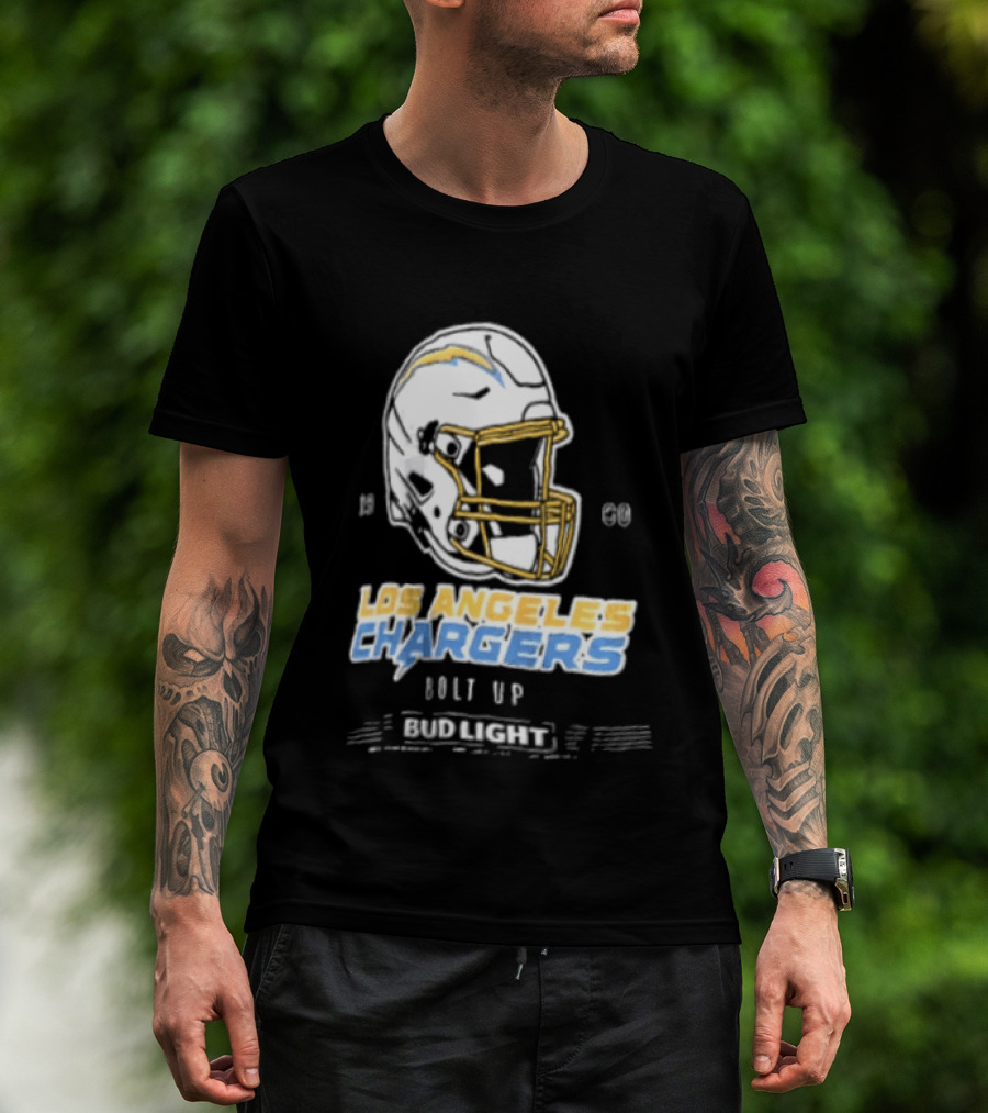 Los Angeles Chargers Bolt Up Bud Light Football 1960 T-Shirt