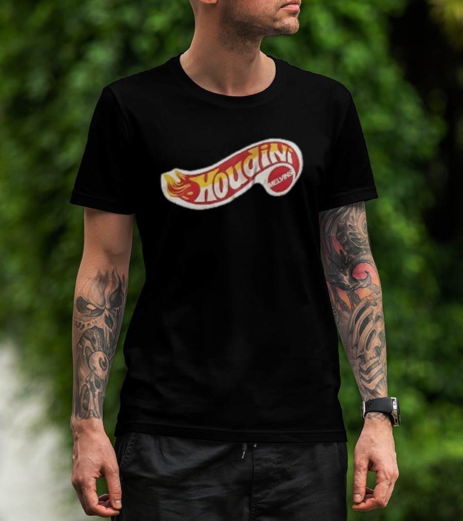 Melvins Houdini Red Yellow Flame Racing Toy Swoosh T-Shirt