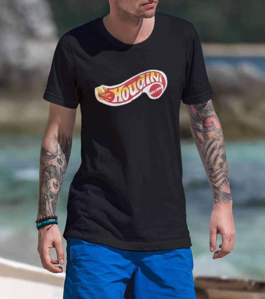 Melvins Houdini Red Yellow Flame Racing Toy Swoosh T-Shirt