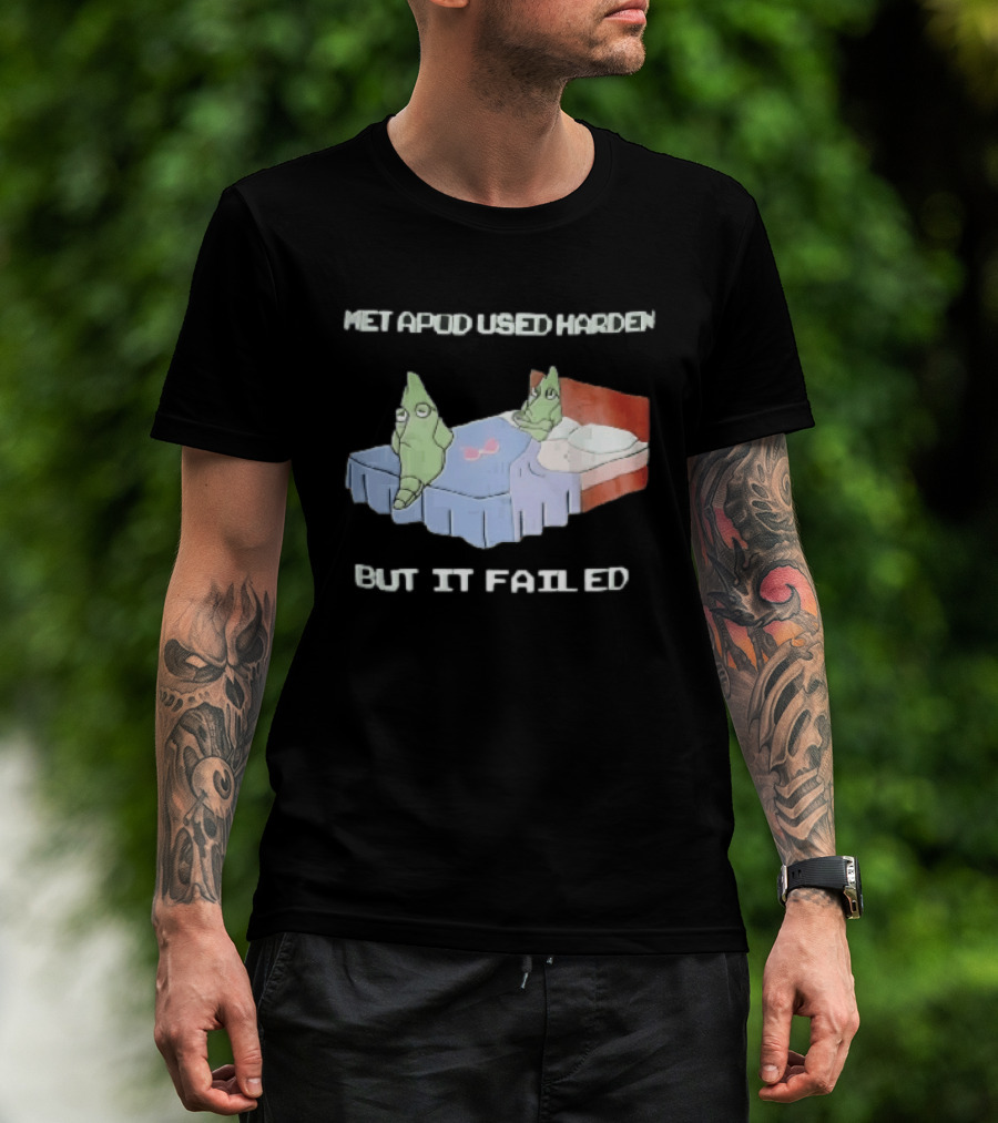 Metapod Used Harden But It Failed Cartoon Sad Characters In Bed T-Shirt
