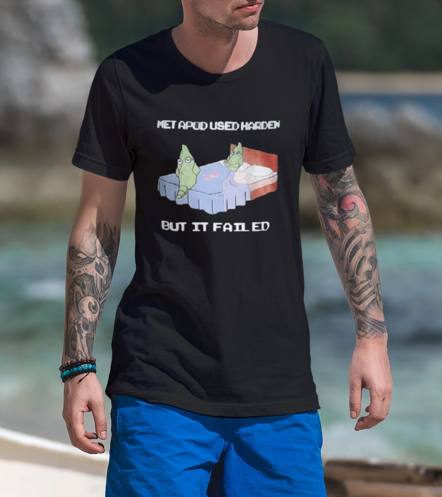 Metapod Used Harden But It Failed Cartoon Sad Characters In Bed T-Shirt
