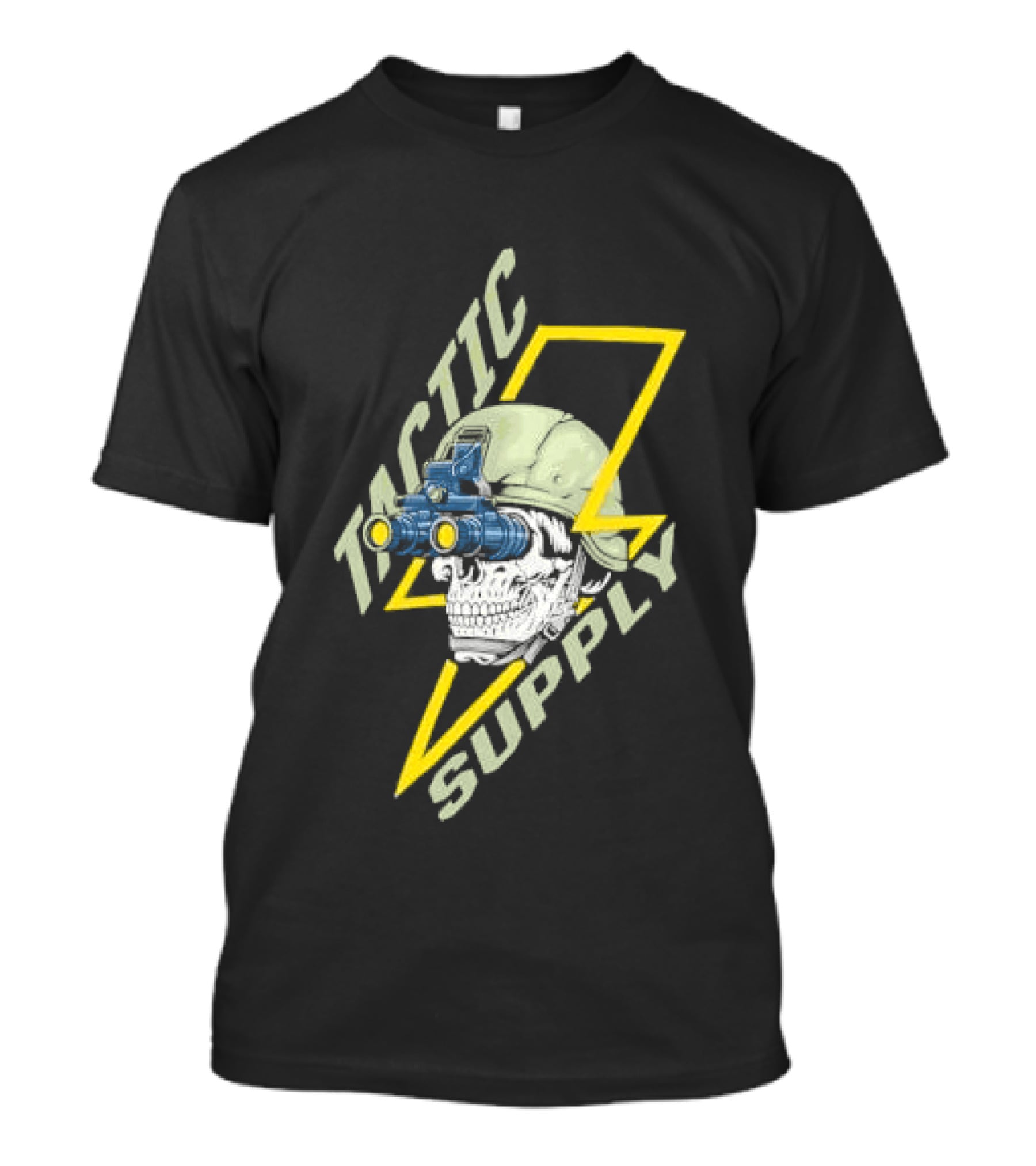 Tactical Skull Tactic Supply Night Vision Helmet Lightning Bolt T-Shirt