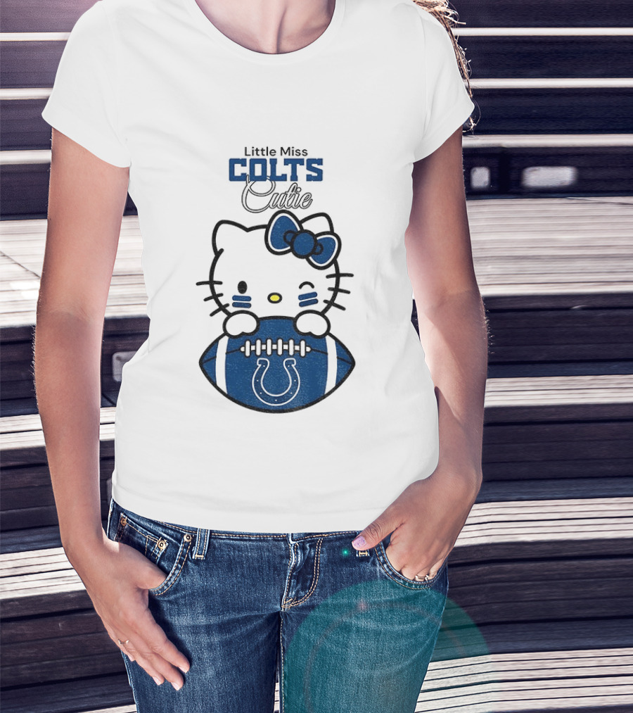 Little Miss Colts Cutie Hello Kitty Football T-Shirt