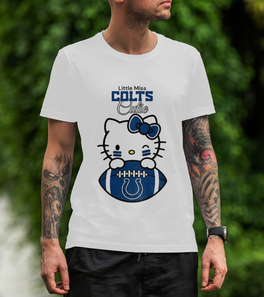 Little Miss Colts Cutie Hello Kitty Football T-Shirt