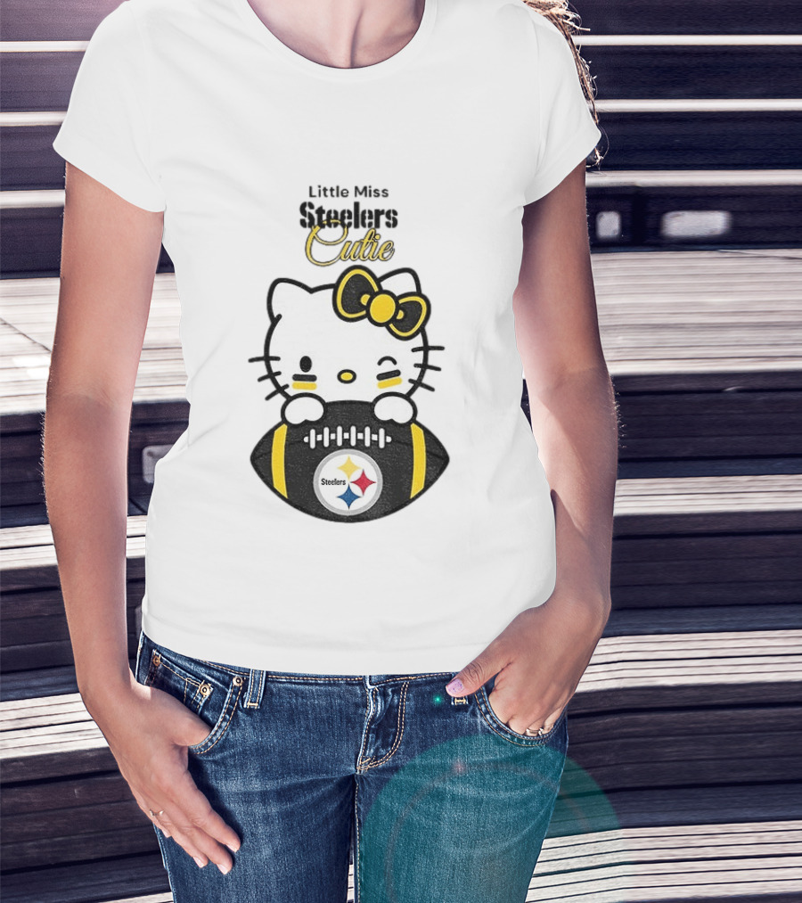 Hello Kitty Little Miss Steelers Cutie Football T-Shirt