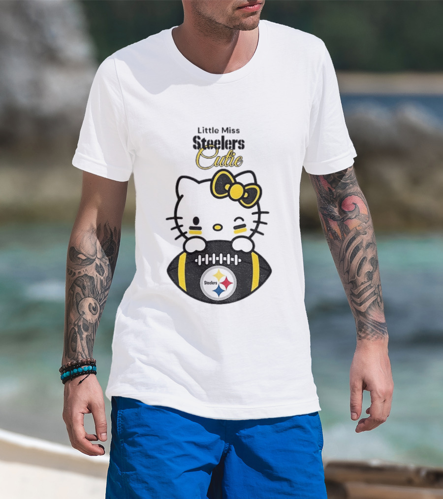 Hello Kitty Little Miss Steelers Cutie Football T-Shirt