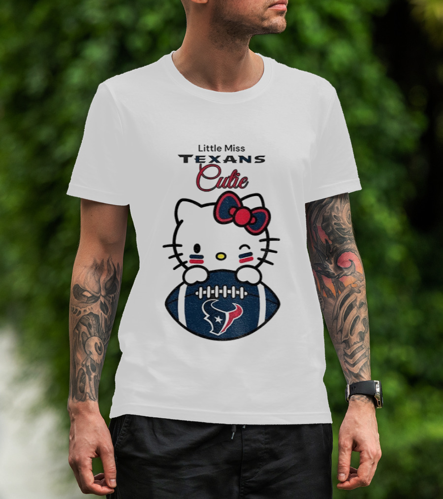 Little Miss Texans Cutie Hello Kitty Football T-Shirt