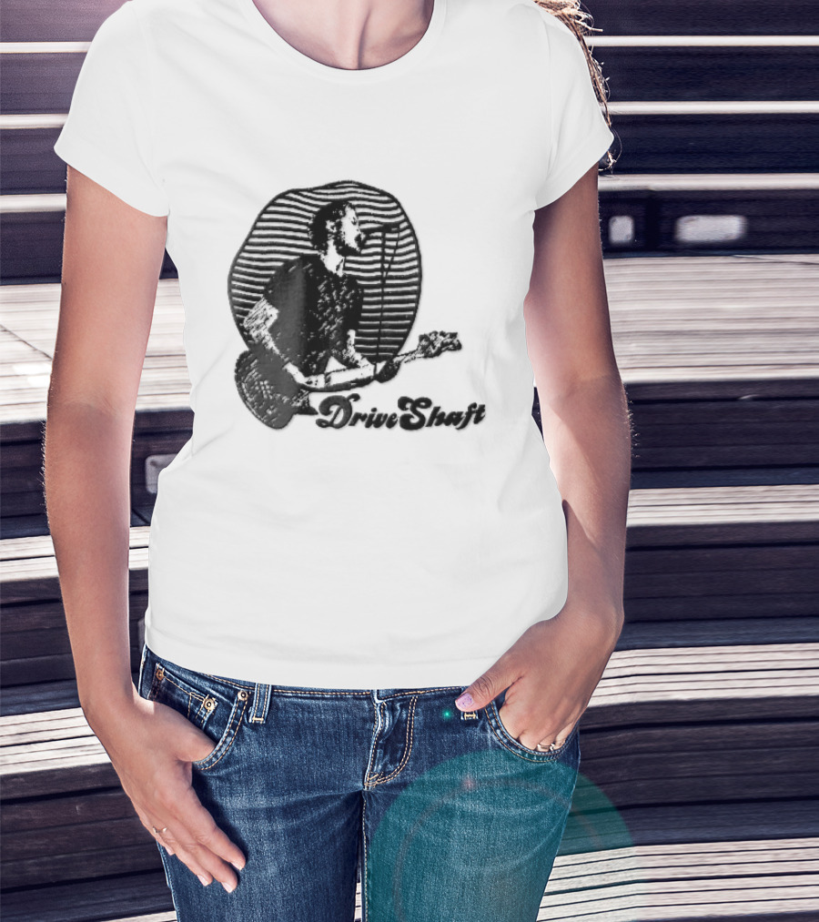 Drive Shaft Bassist Microphone Striped Halftone T-Shirt