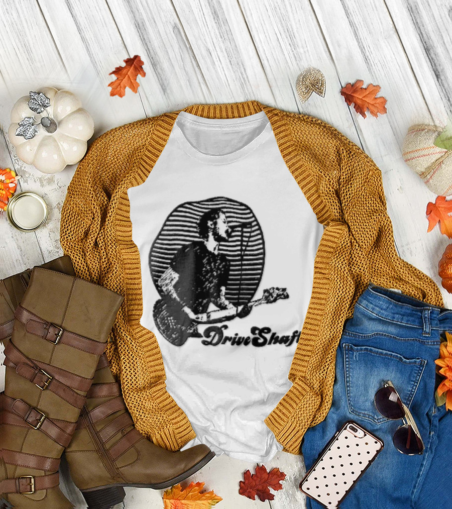 Drive Shaft Bassist Microphone Striped Halftone T-Shirt