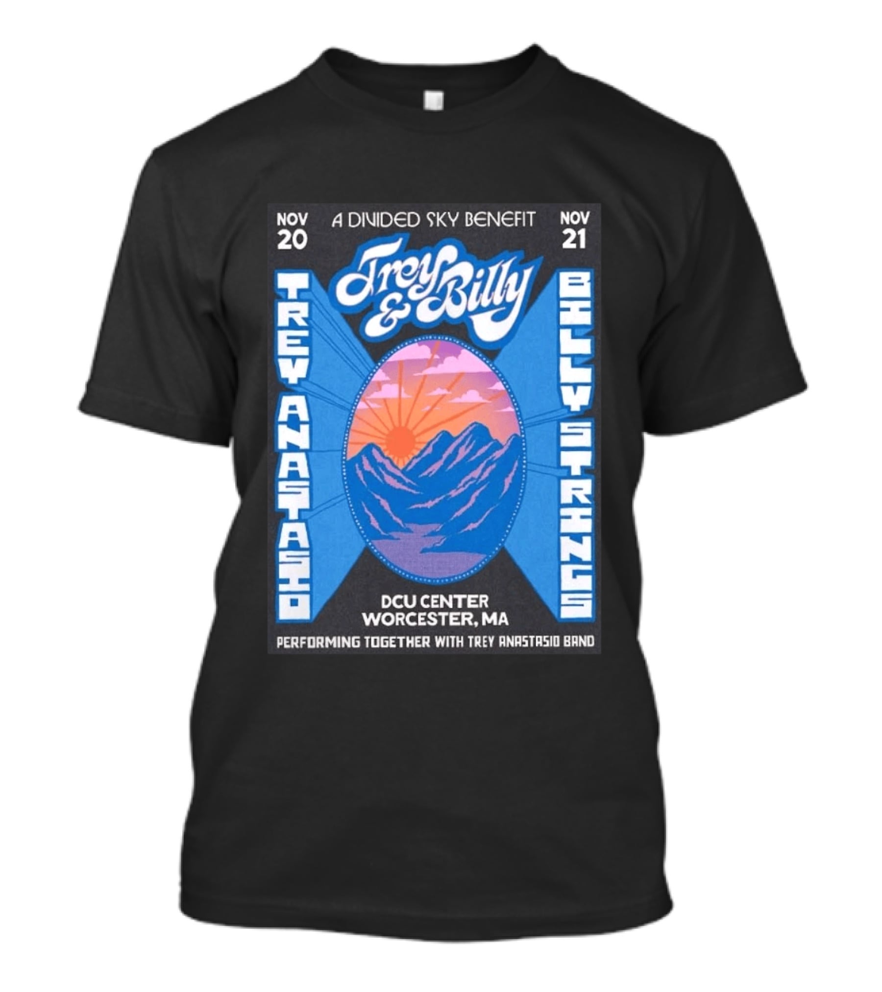 Trey Anastasio And Billy Strings A Divided Sky Benefit At DCU Center Worcester MA November 20 21 2026 T-Shirt
