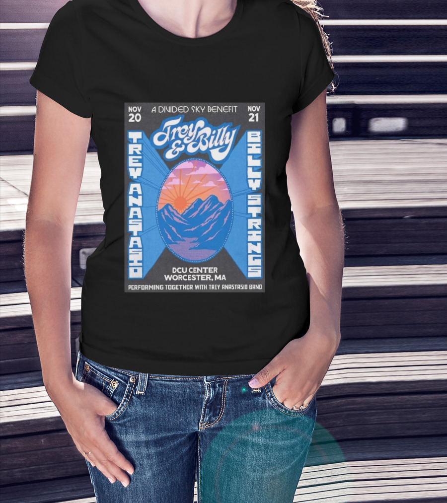 Trey Anastasio And Billy Strings A Divided Sky Benefit At DCU Center Worcester MA November 20 21 2026 T-Shirt