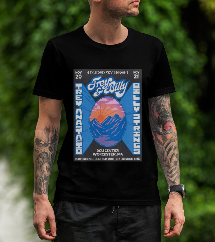 Trey Anastasio And Billy Strings A Divided Sky Benefit At DCU Center Worcester MA November 20 21 2026 T-Shirt