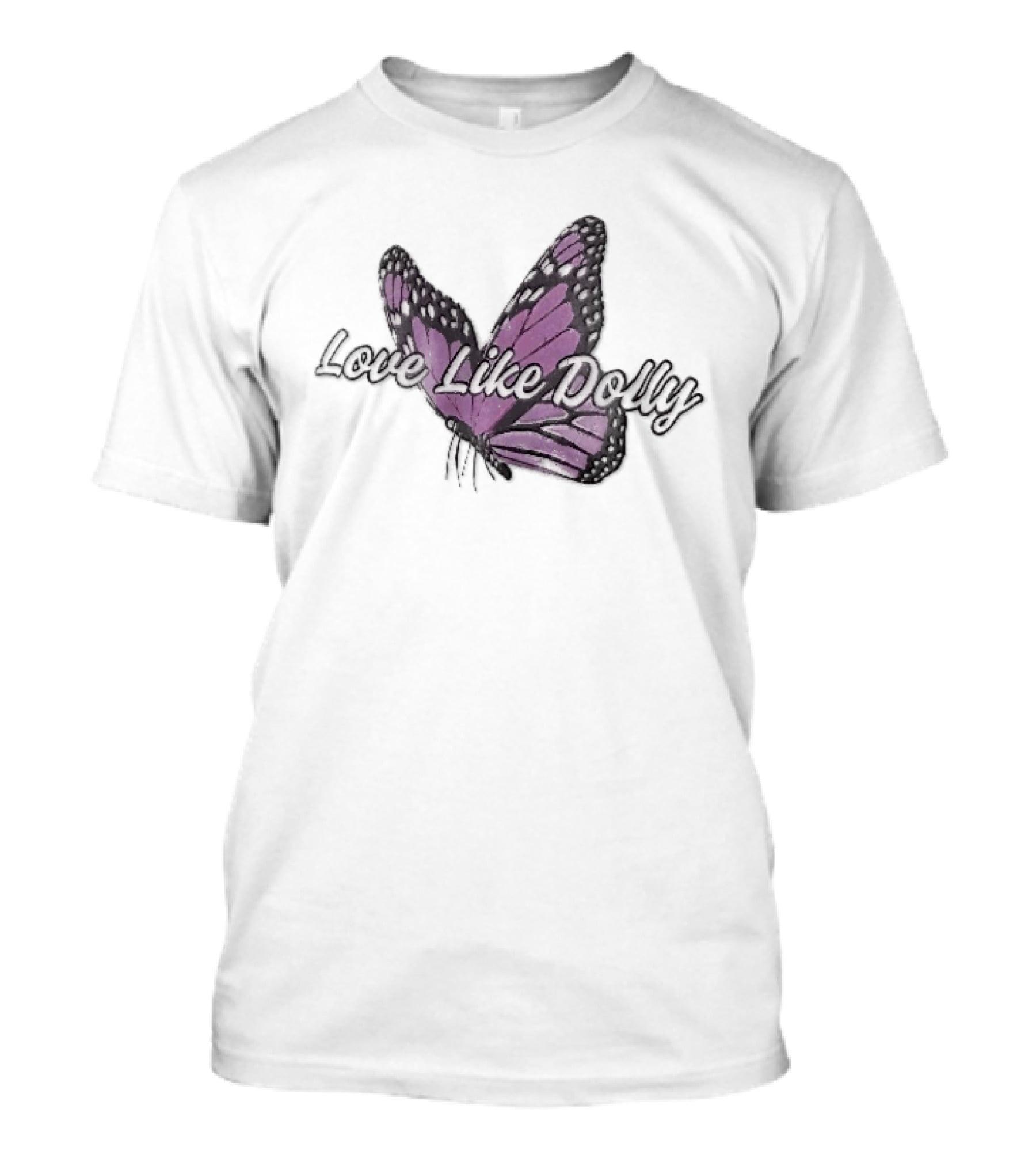 Love Like Dolly Purple Monarch Butterfly Open Wings T-Shirt