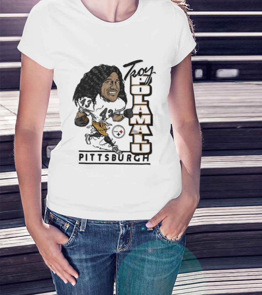 Troy Polamalu Pittsburgh Steelers 43 Caricature T-Shirt