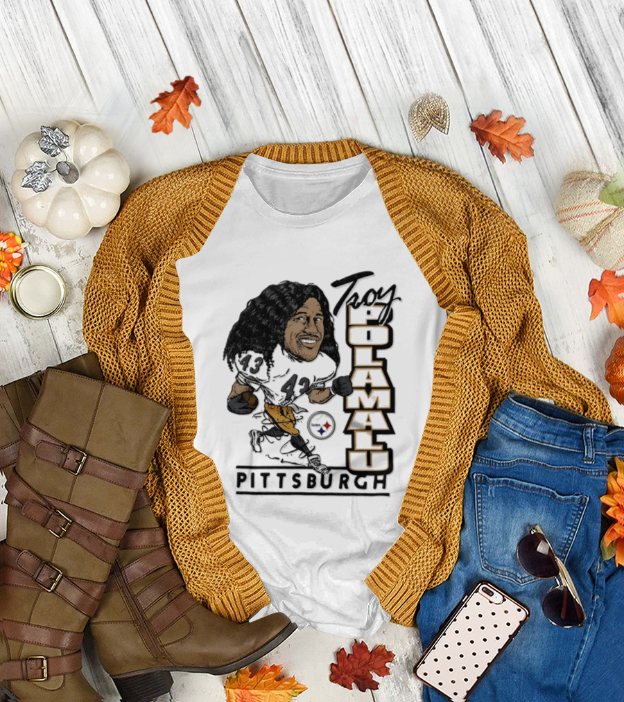 Troy Polamalu Pittsburgh Steelers 43 Caricature T-Shirt