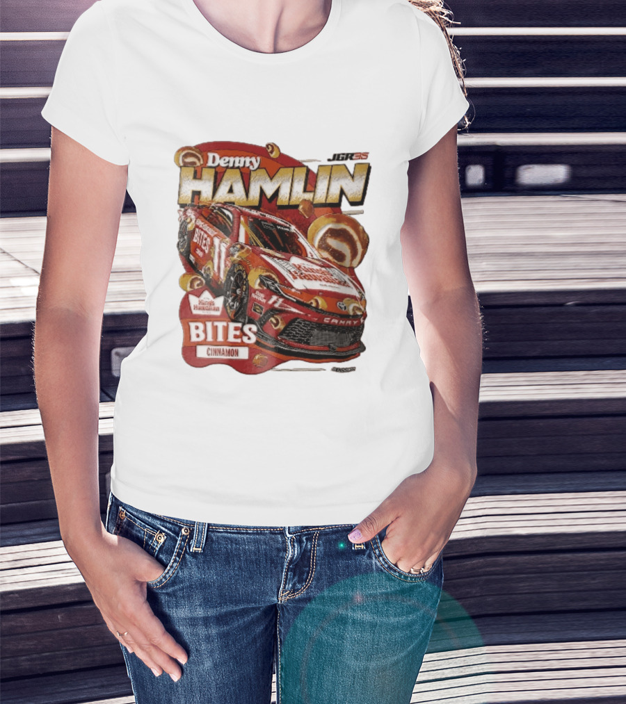 Denny Hamlin JGR 11 NASCAR King's Hawaiian Bites Cinnamon Red Camry Race Car T-Shirt