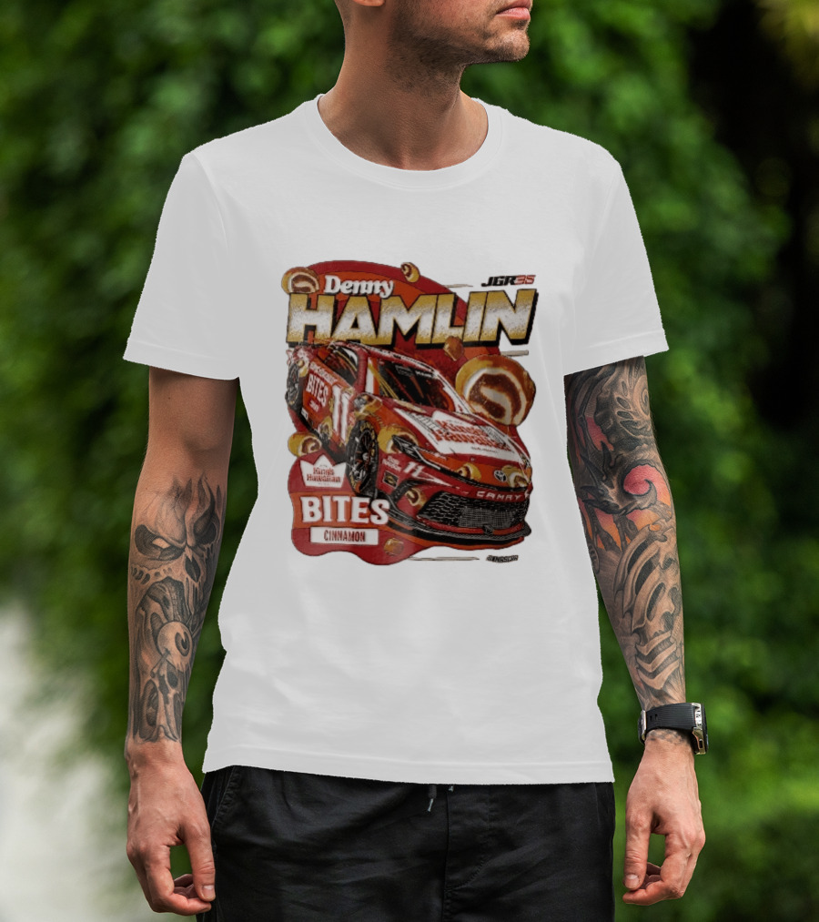 Denny Hamlin JGR 11 NASCAR King's Hawaiian Bites Cinnamon Red Camry Race Car T-Shirt