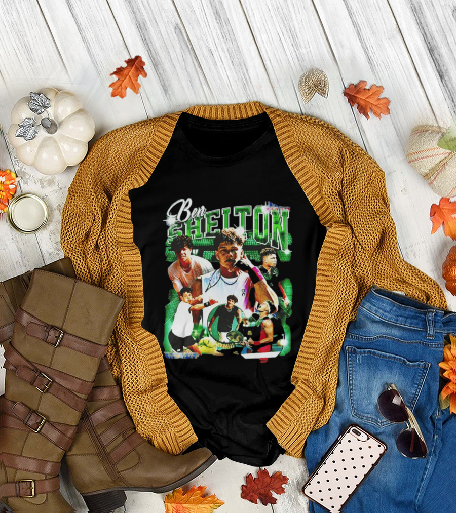 Ben Shelton Tennis Champions Green Collage T-Shirt