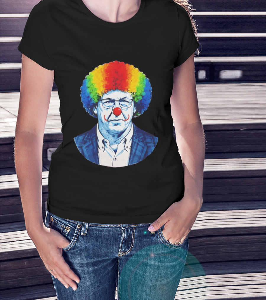 LSU Tigers Football Coach Brian Kelly Clown Red Nose Rainbow Wig T-Shirt