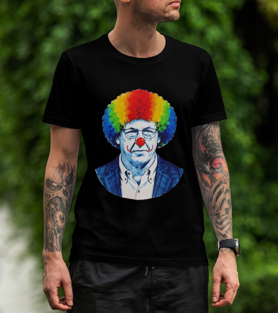 LSU Tigers Football Coach Brian Kelly Clown Red Nose Rainbow Wig T-Shirt