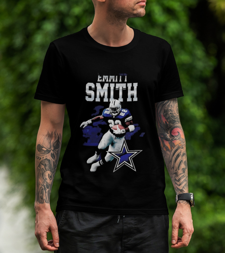 Dallas Cowboys Emmitt Smith 22 Running Player Football Star T-Shirt